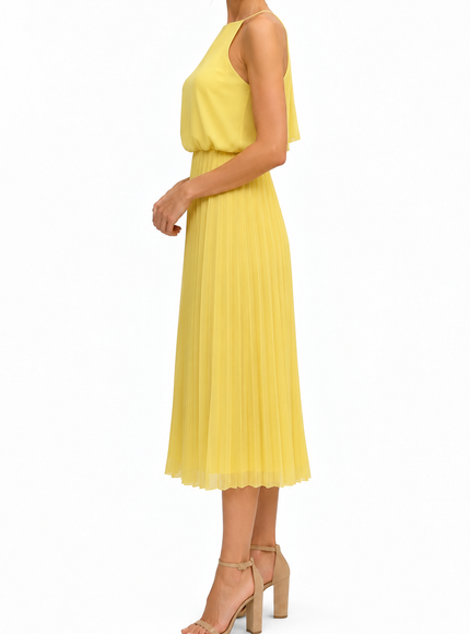 Sam Edelman Blouson Pleated Skirt Midi Dress
