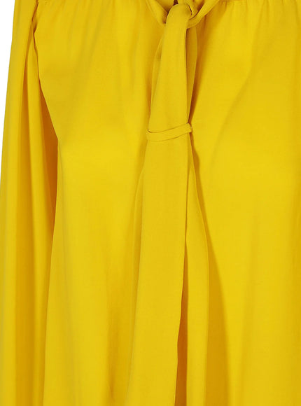 Maison Margiela Pussy-bow Blouse In Yellow