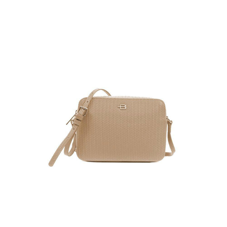 Baldinini Trend Beige Leather Di Calfskin Crossbody Bag - Ellie Belle