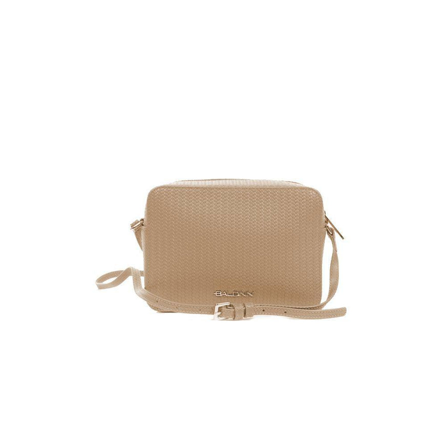 Baldinini Trend Beige Leather Di Calfskin Crossbody Bag - Ellie Belle