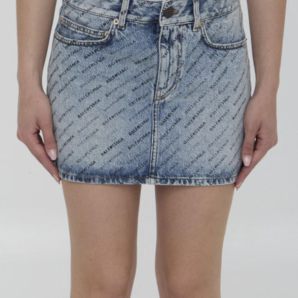 Balenciaga All Over Logo Miniskirt - Ellie Belle