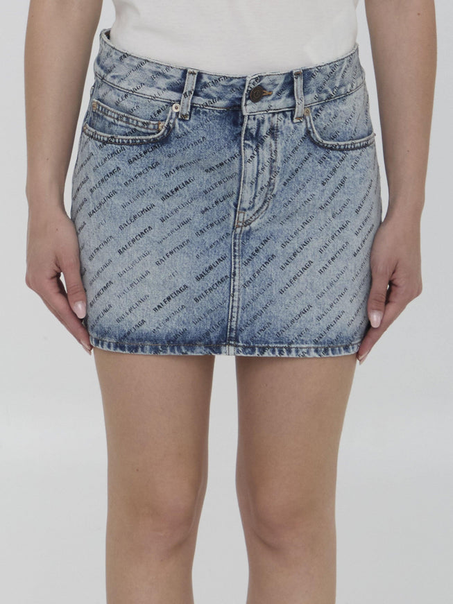 Balenciaga All Over Logo Miniskirt - Ellie Belle