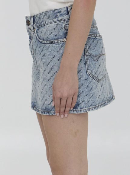Balenciaga All Over Logo Miniskirt - Ellie Belle