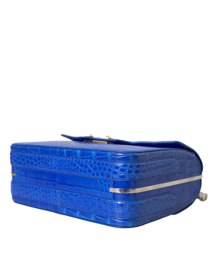 Balenciaga Alligator Leather Neo Classic Shoulder Bag In Blue - Ellie Belle