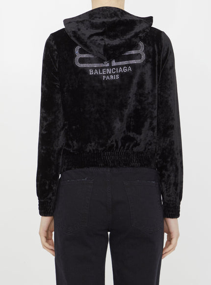 Balenciaga Bb Paris Strass Fitted Hoodie - Ellie Belle