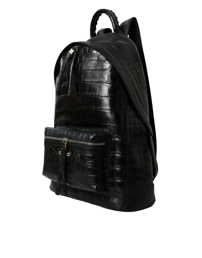 Balenciaga Black Alligator Skin Luxury Backpack - Ellie Belle