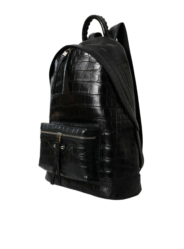 Balenciaga Black Alligator Skin Luxury Backpack - Ellie Belle
