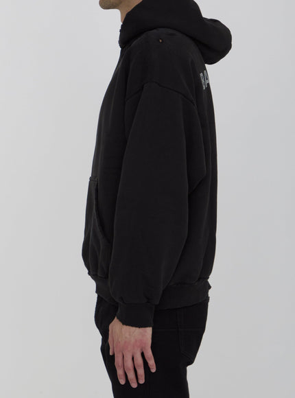 Balenciaga Black Logo Hoodie In Black - Ellie Belle