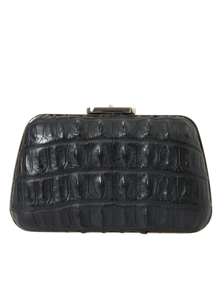 Balenciaga Croc Leather Evening Clutch In Blag - Ellie Belle