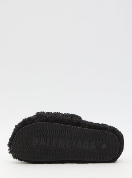 Balenciaga Furry Slide Sandals - Ellie Belle