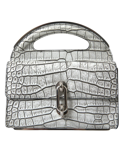 Balenciaga Gray Alligator Top Handle Mini Bag In Gris - Ellie Belle