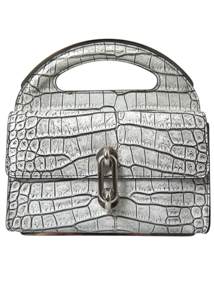 Balenciaga Gray Alligator Top Handle Mini Bag In Gris - Ellie Belle