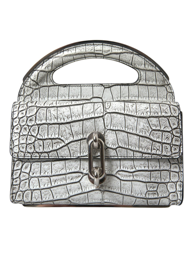 Balenciaga Gray Alligator Top Handle Mini Bag In Gris - Ellie Belle