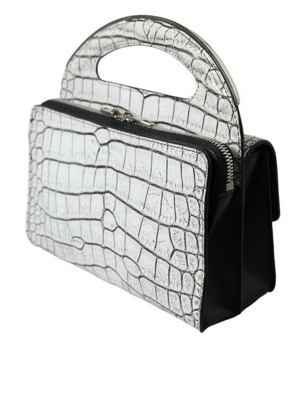 Balenciaga Gray Alligator Top Handle Mini Bag In Gris - Ellie Belle