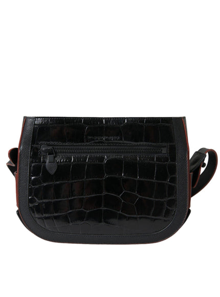 Balenciaga Leather Alligator Camera Bag In Noir - Ellie Belle