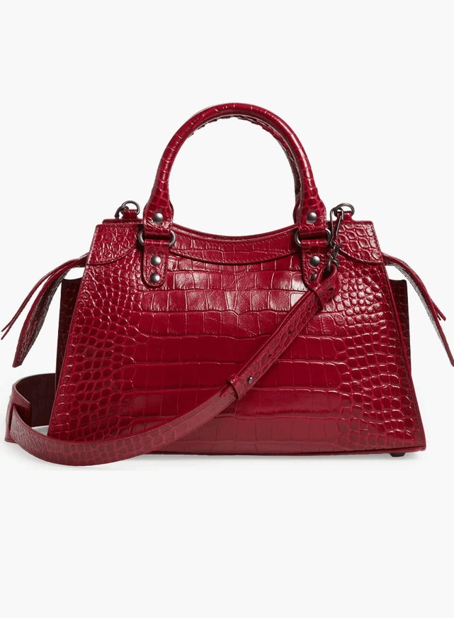 Balenciaga Neo Classic City Croc Embossed Leather Bag - Ellie Belle