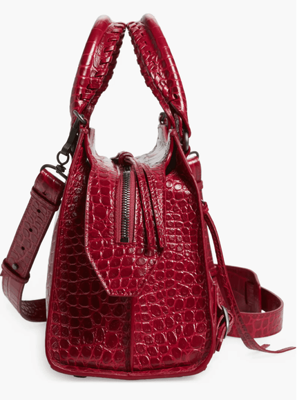 Balenciaga Neo Classic City Croc Embossed Leather Bag - Ellie Belle