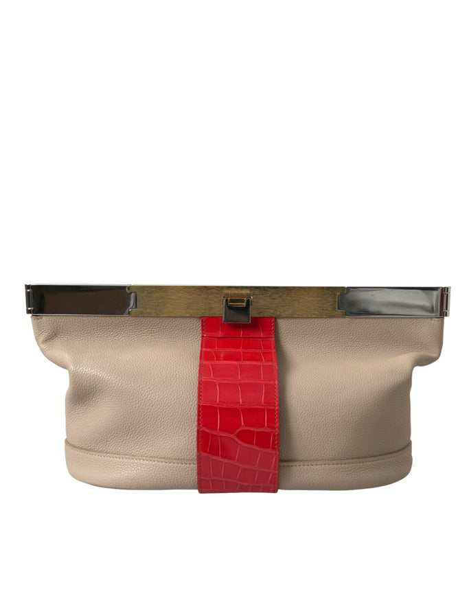 Balenciaga Two Tone Leather Clutch Bag - Ellie Belle