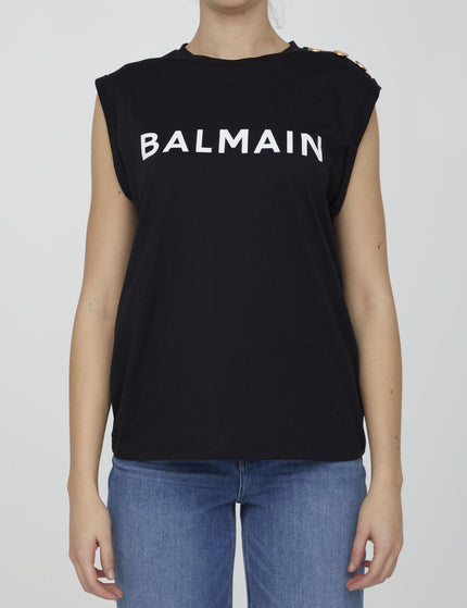 Balmain Black Top With Logo - Ellie Belle