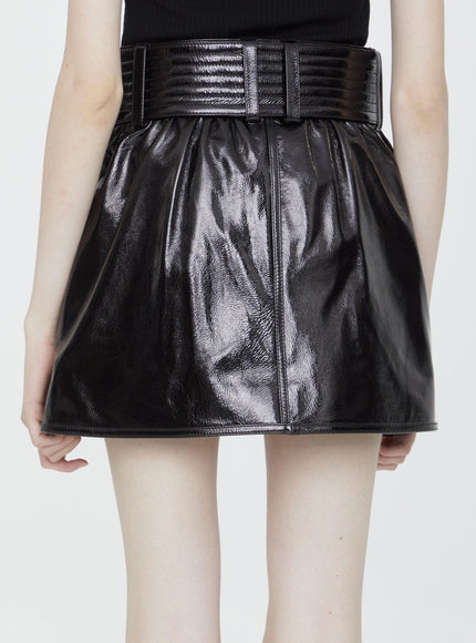 Balmain Patent Leather Miniskirt - Ellie Belle
