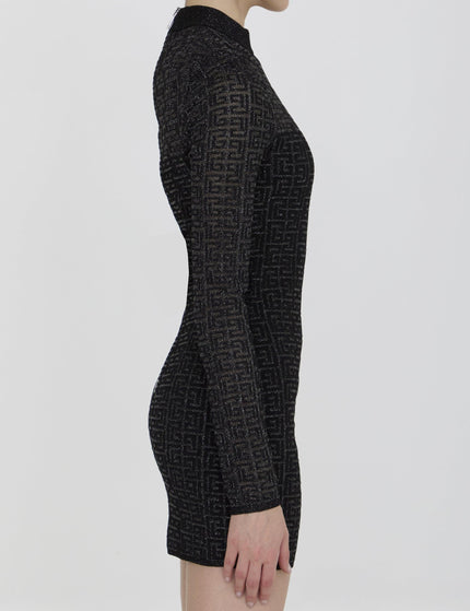 Balmain PB Labyrinth Knit Dress In Black - Ellie Belle