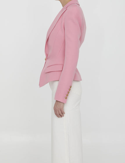Balmain Pink Wool Twill Jacket - Ellie Belle
