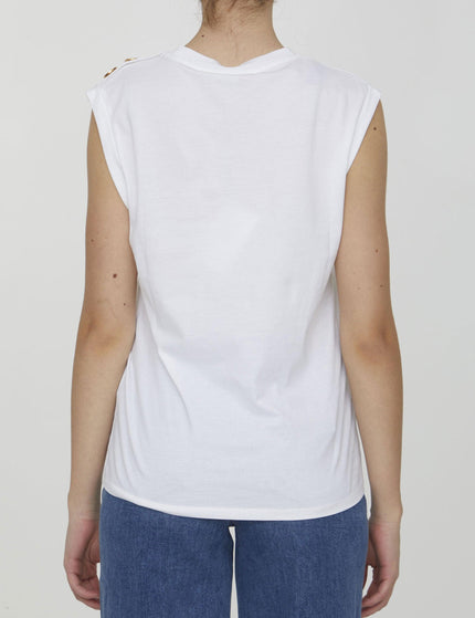 Balmain White Top With Logo - Ellie Belle