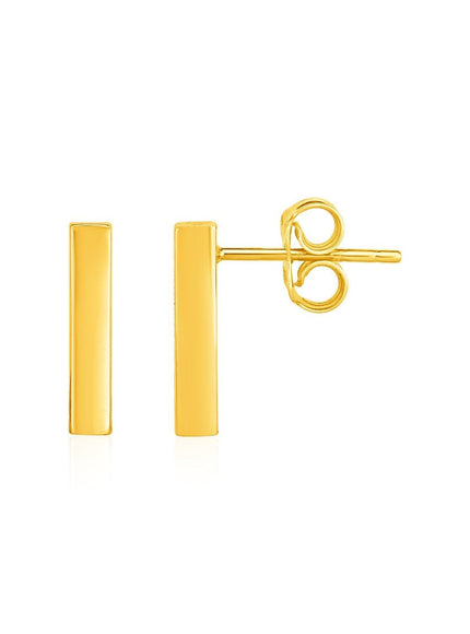 Bar Post Earrings in 14k Yellow Gold - Ellie Belle