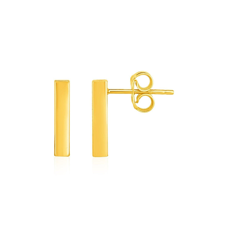 Bar Post Earrings in 14k Yellow Gold - Ellie Belle