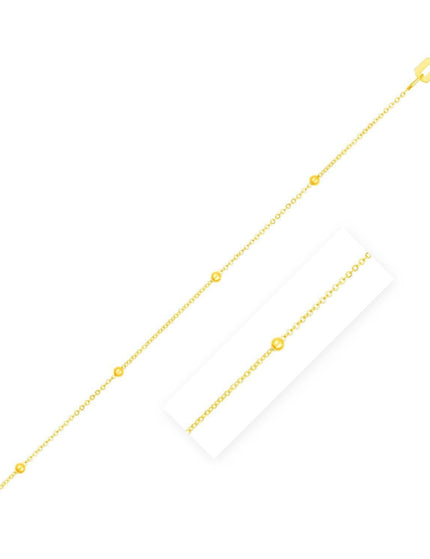 Bead Links Saturn Chain in 14k Yellow Gold (3.5mm) - Ellie Belle