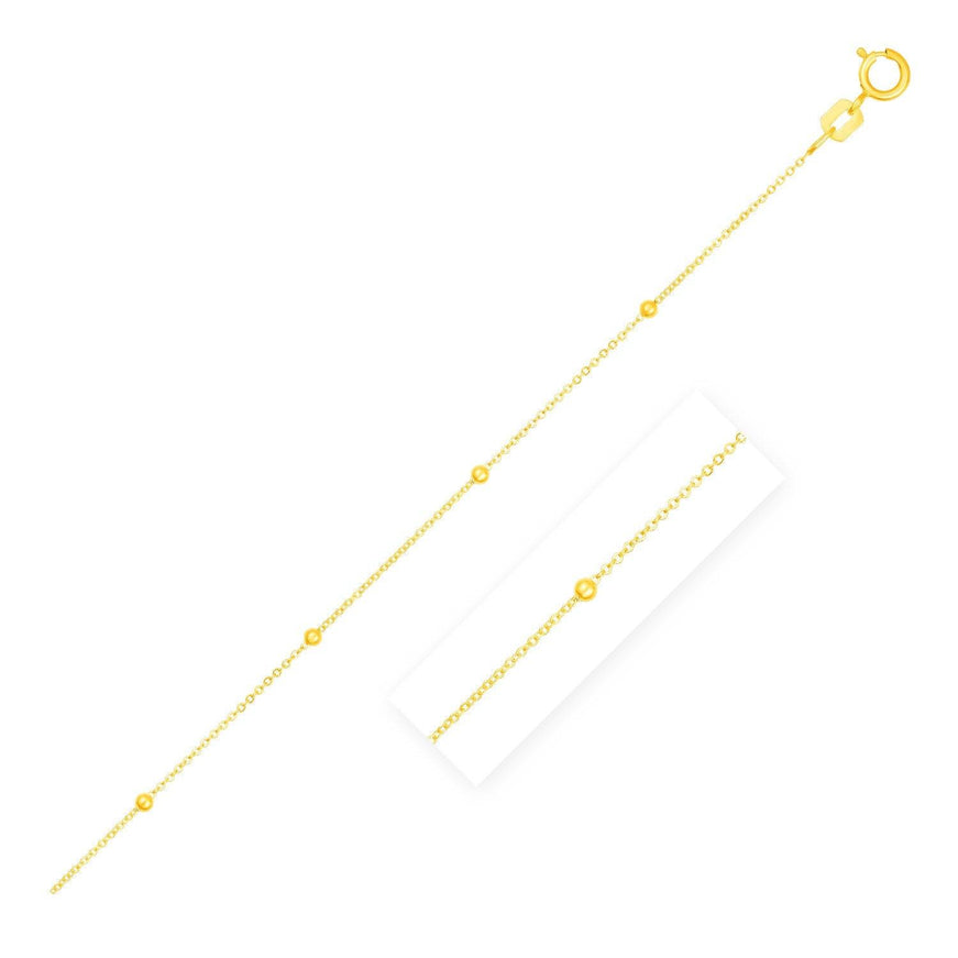 Bead Links Saturn Chain in 14k Yellow Gold (3.5mm) - Ellie Belle