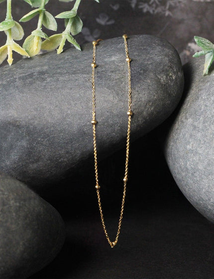 Bead Links Saturn Chain in 14k Yellow Gold (3.5mm) - Ellie Belle