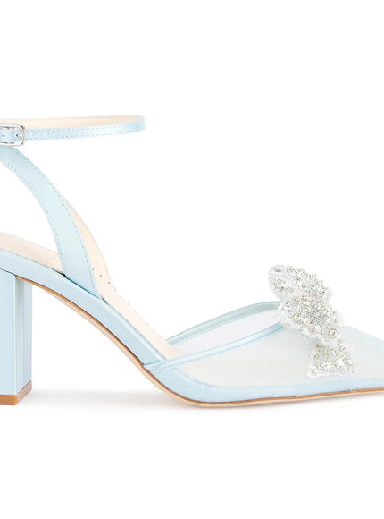 Bella Belle Athena Blue Crystal Block Heels