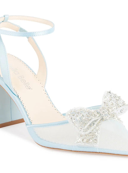 Bella Belle Athena Blue Crystal Block Heels