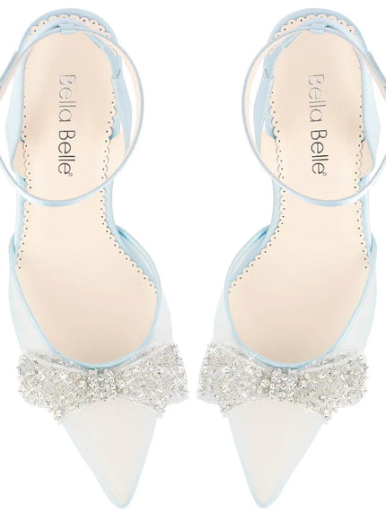 Bella Belle Athena Blue Crystal Block Heels