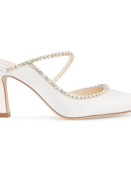 Bella Belle Hadley Ivory Crystal Embellished Cone Heels