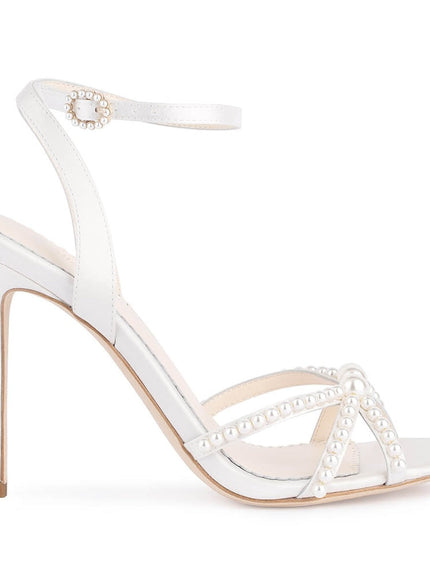 Bella Belle Luciana Ivory Pearl Peep Toe Stiletto Heels