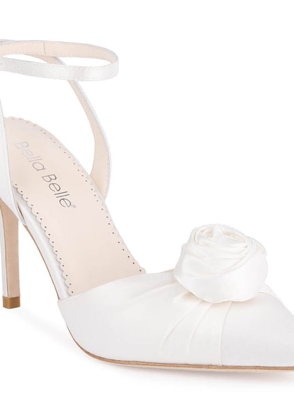 Bella Belle Noelle Ivory Rosette Flower Slingback Heels