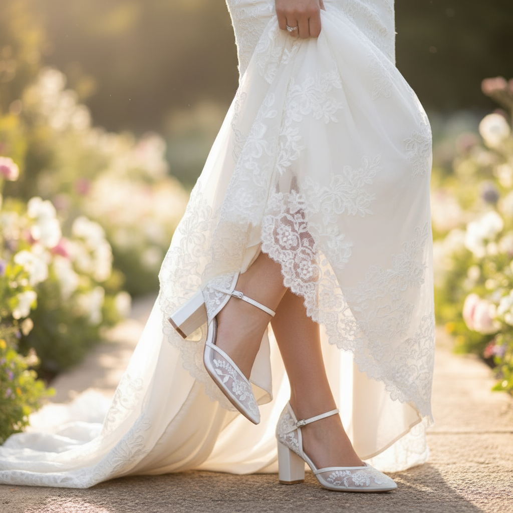 Bella Belle Chelsea Ivory Lace Block Heel Bridal Shoes | Ellie Belle Bella Belle Chelsea Ivory Lace Block Heel Bridal Shoes | Ellie Belle