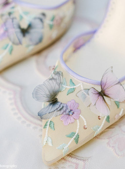 Bella Belle Eve Lavender Butterfly Heels
