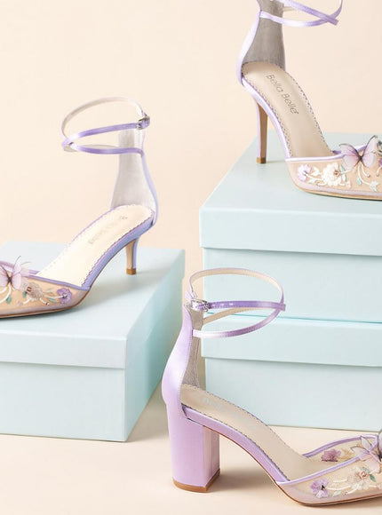 Bella Belle Eve Lavender Butterfly Heels