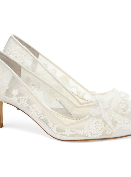 Bella Belle Monica Floral Lace Bridal Heel Ivory