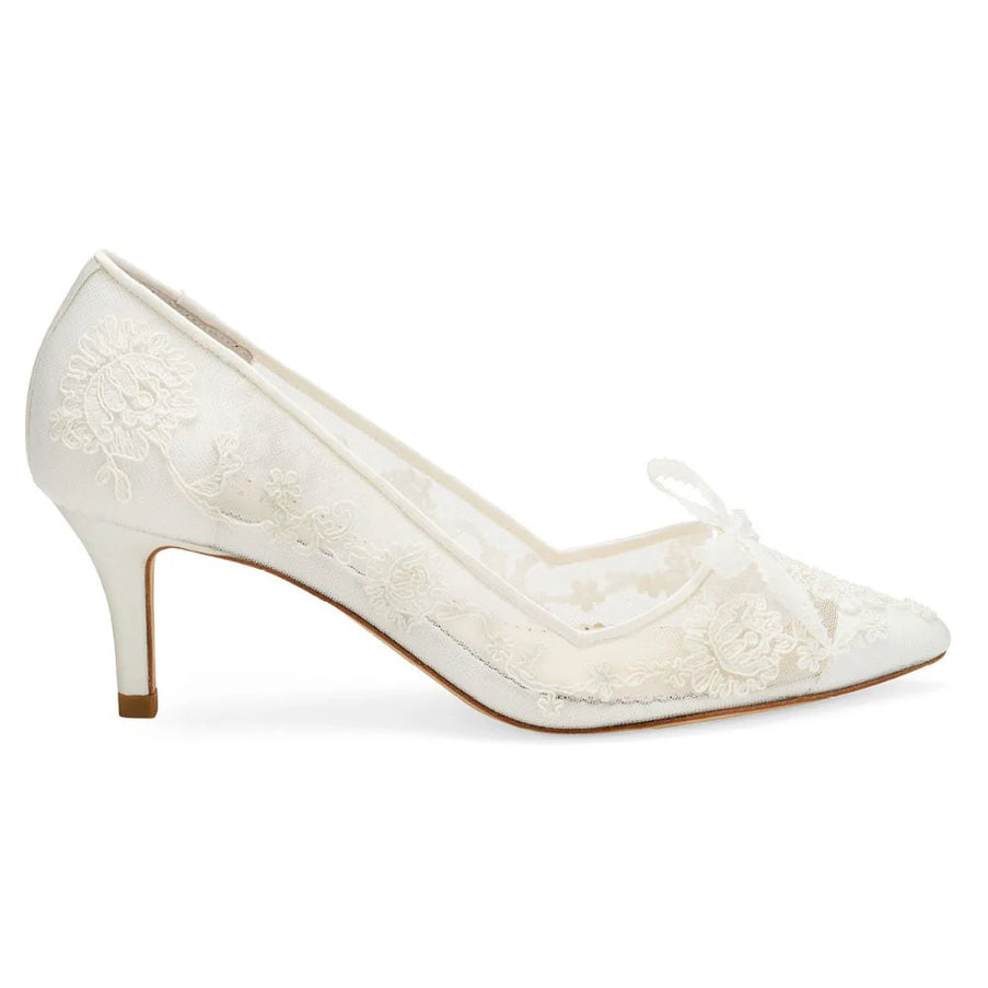 Bella Belle Monica Floral Lace Bridal Heel Ivory