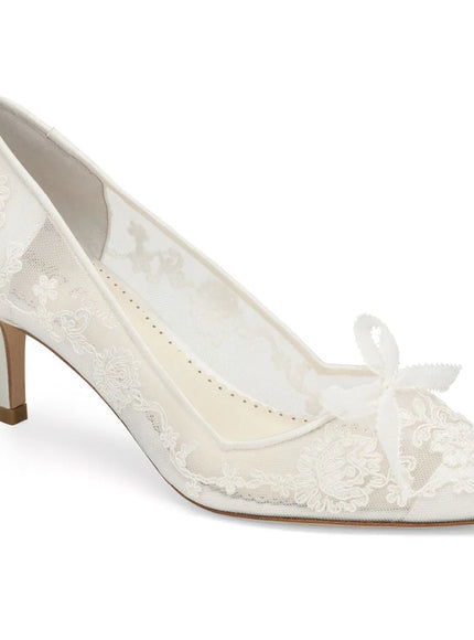 Bella Belle Monica Floral Lace Bridal Heel Ivory