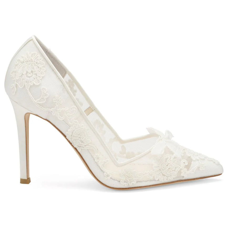 Bella Belle Sophia Ivory Lace Bridal Pumps – 4-Inch Heels