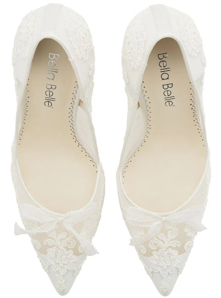 Bella Belle Sophia Ivory Lace Bridal Pumps – 4-Inch Heels