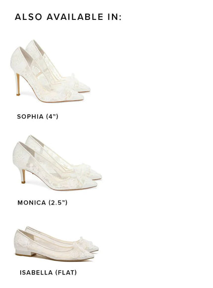 Bella Belle Sophia Ivory Lace Bridal Pumps – 4-Inch Heels