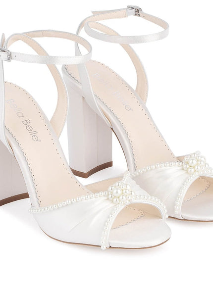 Bella Belle Tinsley Ivory Pearl Block Heel Wedding Shoes