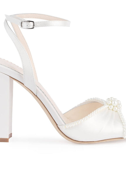 Bella Belle Tinsley Ivory Pearl Block Heel Wedding Shoes