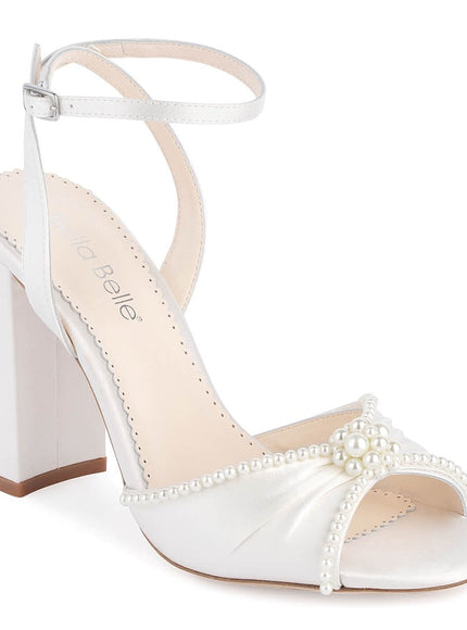 Bella Belle Tinsley Ivory Pearl Block Heel Wedding Shoes